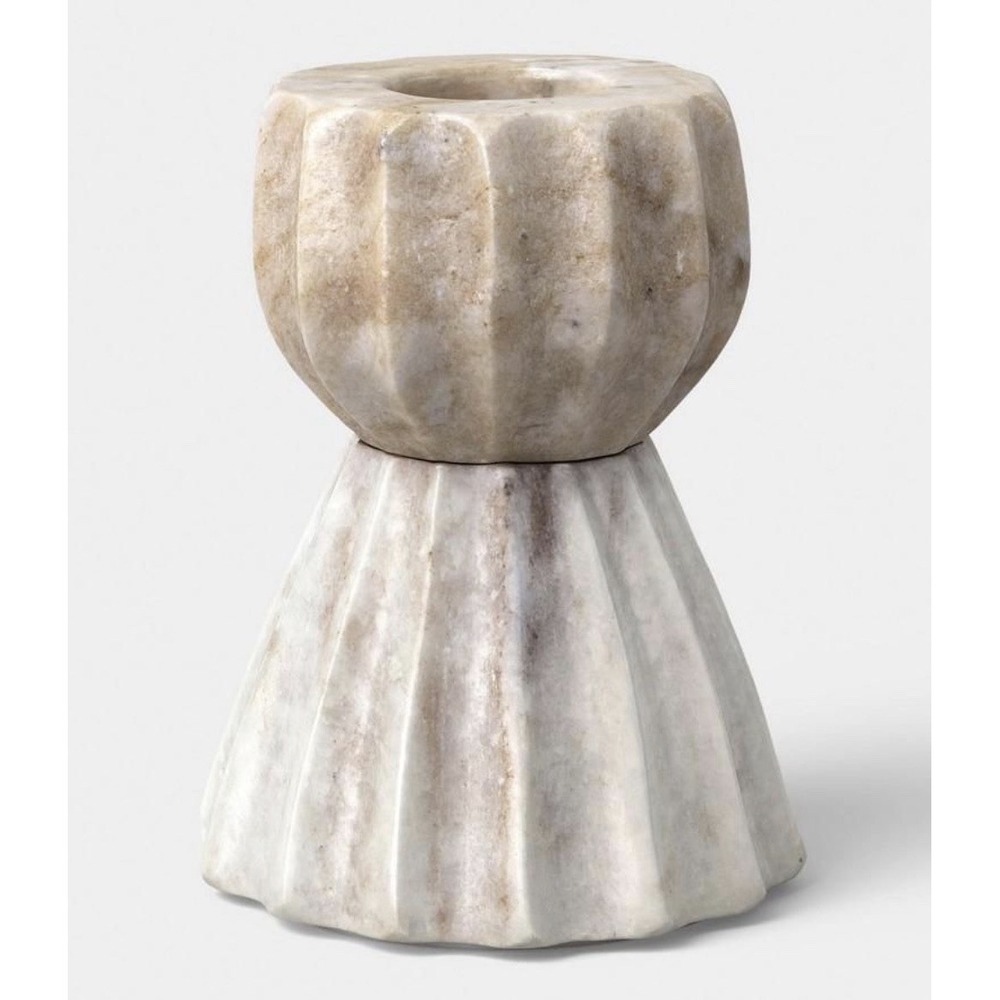 Short Marble Taper Candle Holder - Threshold designed with Studio McGee 3.5"